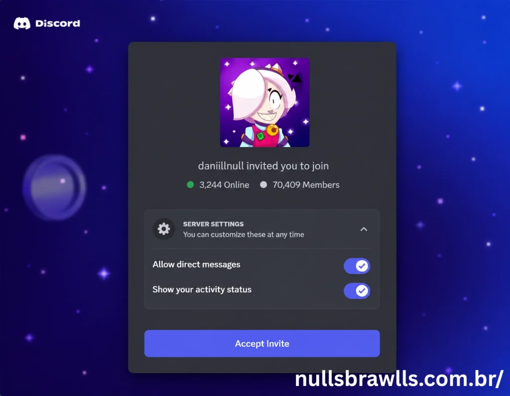 Passo 1: Abra o convite do Discord
